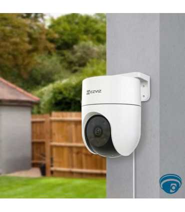 CS-H8c-R200-1K3WKFL cámara Wi-Fi exterior 2K, seguimiento automático, con paneo 350° y tilt 80°, defensa activa sirena/estrobo
