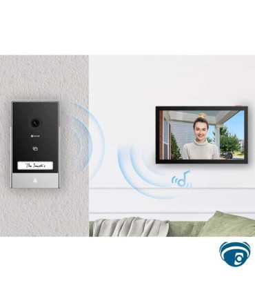 CS-HP7-R101-1W2TFC Kit Videoportero inteligente 2K con monitor táctil 7” instalación 2 hilos, Wi-Fi, RFID, apertura remota