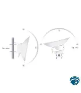 AF-5G30-S45 Antena dish 5 GHz 30 dBi slant 45 para enlaces PtP, baja interferencia, montaje universal y conectores RF incluidos