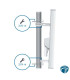 AM-2G16-90 Antena sectorial 2.4 GHz 16–17 dBi 90° para enlaces PtMP 2x2 MIMO doble polaridad con soporte RocketM de para redes