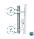 AM-2G16-90 Antena sectorial 2.4 GHz 16–17 dBi 90° para enlaces PtMP 2x2 MIMO doble polaridad con soporte RocketM de para redes