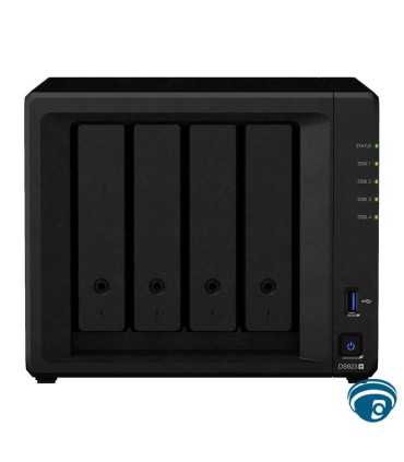 S923+ NAS DiskStation Servidor 4 bahías SATA con 2 ranuras M.2 NVMe, AMD Ryzen R1600, 4GB Ram, 2x USB 3.2, (Sin Discos)