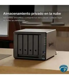 S923+ NAS DiskStation Servidor 4 bahías SATA con 2 ranuras M.2 NVMe, AMD Ryzen R1600, 4GB Ram, 2x USB 3.2, (Sin Discos)