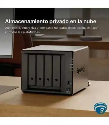 S923+ NAS DiskStation Servidor 4 bahías SATA con 2 ranuras M.2 NVMe, AMD Ryzen R1600, 4GB Ram, 2x USB 3.2, (Sin Discos)
