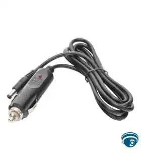 TXM243 Adaptador encendedor de carro a conector DC 5.5mm, cable resorte negro, LED verde/rojo, multi marcas