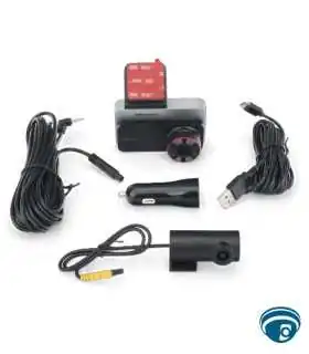 AE-DC2328-C200S(2CH) Dashcam doble canal frontal-trasera, Full HD 1080p, WiFi, pantalla IPS 3", mic y bocina, sensor G, microSD