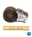 M21-1000-427 Etiquetas envolventes autolaminables de vinilo 1" para cables con ribbon incluido, negro-blanco para impresoras M21