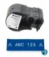 M5C-1500-595-BL-WT Etiquetas de vinilo todo clima 1.5" blanco sobre azul con adhesivo y ribbon para impresoras portátiles M5