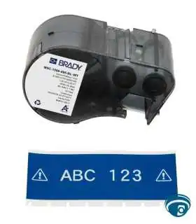M4C-1000-595-WT Cinta de etiquetas de vinilo todo clima 1" negro-blanco con ribbon para impresoras portátiles serie M4-M5 , Brady, Guatemala