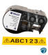 M4C-1000-595-YL-BK Cinta de etiquetas vinilo 1" negro sobre amarillo con ribbon para impresoras portátiles serie M4-M5