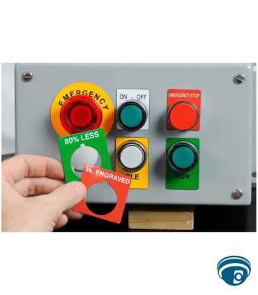 M7-168-593-GN Etiquetas de panel realzado de poliéster B-593 1.9" x 1.2" color verde para identificación, impresoras M6/M7