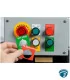 M7-168-593-RD Etiqueta de panel realzado poliéster B-593 1.9"x1.2" roja, requiere ribbon, compatible con impresoras Brady M7