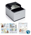 IDE500 Escáner de pasaportes y DPI, lector MRZ/OCR-B, PDF417 y QR, captura color+IR y UV opcional, USB 2.0 alimentado