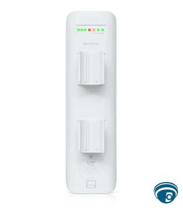 NSM5 CPE airMAX 5 GHz exterior con antena integrada 14.6–16.1 dBi, 2x 10/100, PoE pasivo 24V y montaje a poste