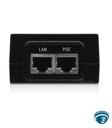 POE-24-12W adaptador PoE 24V DC 12W con salida 0.5A, entrada 100–240V, reset button y protección contra sobretensiones para red