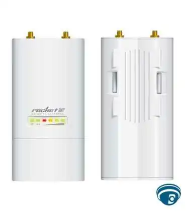 ROCKETM2 radio base 2.4 GHz airMAX para enlaces PtP/PtMP con salida hasta 28 dBm, Ethernet 10/100 y montaje en antenas airMAX