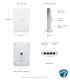 U6-IW Punto de acceso WiFi 6 In-Wall con uplink gigabit, 4 puertos LAN y PoE out, 4x4 MU-MIMO 5 GHz, montaje en pared