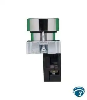 NP2-BA31 Botón Pulsador metálico 22mm verde con 1 contacto NO (normalmente abierto) para uso industrial de botoneras