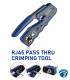 GJB-288-T1 Herramienta Crimpadora RJ45 pass-through 8P8C con cortador y pelador para Cat6A/Cat6/Cat5e/Cat5, 26-23 AWG
