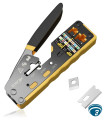 6088V2 Herramienta crimpadora, Ponchadora RJ45 pass-through 3 en 1 para redes, pela/corta/crimpa CAT6 CAT5e, 8P8C 6P6C 6P4C