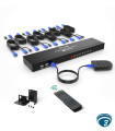 MT-801HK-C Switch KVM HDMI 8 puertos. 4K, control IR, para rack, botones frontales, controlador de escritorio Plug and Play