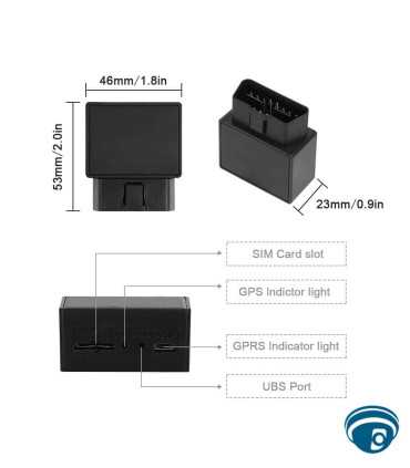 TK816 4G OBDII GPS rastreador vehicular plug and play en puerto diagnóstico 16 pines, alertas antirrobo y geocercas, APP/Web