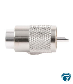 RFU500 conector UHF macho PL-259 para radiofrecuencia, cuerpo de bronce plateado y niquel, para cable coaxial RG-8/U, LMR-400