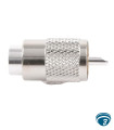 RFU500 conector UHF macho PL-259 para radiofrecuencia, cuerpo de bronce plateado y niquel, para cable coaxial RG-8/U, LMR-400