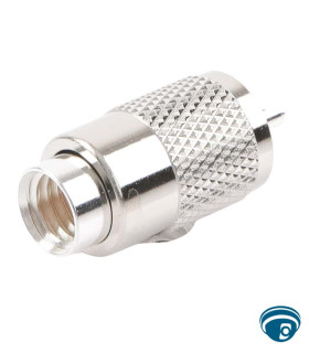 RFU500 conector UHF macho PL-259 para radiofrecuencia, cuerpo de bronce plateado y niquel, para cable coaxial RG-8/U, LMR-400