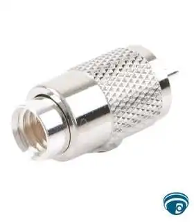 RFU500 conector UHF macho PL-259 para radiofrecuencia, cuerpo de bronce plateado y niquel, para cable coaxial RG-8/U, LMR-400