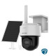 DS-2CFSP4/4G Cámara IP PT solar 4G 4MP AOV con panel de 8 W, batería 9000 mAh y luz híbrida inteligente