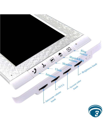 V70C-520-8 sistema de videoportero cableado para apartamento 8 unidades con monitor LCD 7 pulgadas