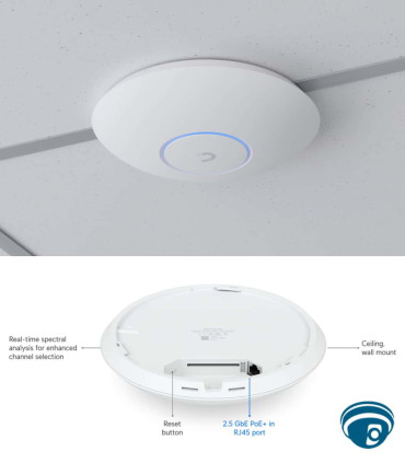 U7-Pro-Max punto de acceso WiFi 7 UniFi con 6 GHz, empresarial tri-banda con MU-MIMO, portal cautivo y montaje techo o pared