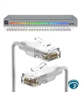 UACC-Cable-Patch-EL-0.3M-W cable patch Ethernet 0.3 m blanco con RJ45 translúcido y soporte 10G