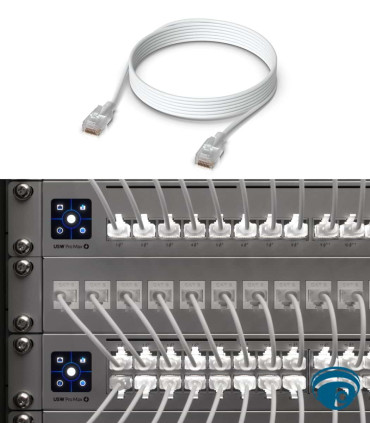 UACC-Cable-Patch-EL-0.3M-W cable patch Ethernet 0.3 m blanco con RJ45 translúcido y soporte 10G