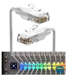 UACC-Cable-Patch-EL-0.3M-W cable patch Ethernet 0.3 m blanco con RJ45 translúcido y soporte 10G