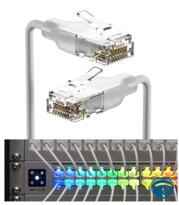 UACC-Cable-Patch-EL-0.3M-W cable patch Ethernet 0.3 m blanco con RJ45 translúcido y soporte 10G