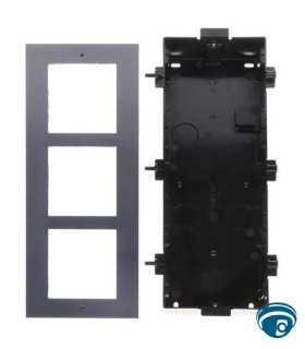 DS-KD-ACF3 marco empotrado para videoportero IP modular de 3 módulos con caja plástica estación de puerta