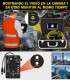 7D1 cámara de inspección para drenajes y tuberías, cabezal IP68, DVR, monitor 7", LED, cable de 30m, batería Li-ion, portátil