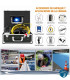 7D1 cámara de inspección para drenajes y tuberías, cabezal IP68, DVR, monitor 7", LED, cable de 30m, batería Li-ion, portátil