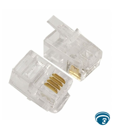 RJ9 4P4C Conector modular telefónico de 4 posiciones y 4 contactos para auriculares, teléfonos compatibles y señales de voz