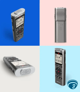 DVT1170 Grabadora de voz digital VoiceTracer con 8 GB, micrófono 360°, WAV, activación por voz, USB-C, batería hasta 70 horas