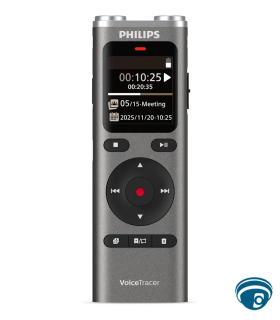 DVT2075 Grabadora de voz digital VoiceTracer, 8GB, micrófonos estéreo, MP3, PCM WAV, pantalla color, batería recargable 35 horas