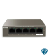 TEG1105P-4-63W Switch PoE Gigabit 5 puertos, 4 puertos PoE+ 30W 802.3af/at, 58W y modo VLAN, capacidad de 10 Gbps