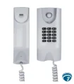 TDMI 300 Blanco Teléfono intercomunicador para condominios con teclado, RJ11, tecla de apertura de puerta, montaje en caja 4x2