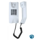 TDMI 300 Blanco Teléfono intercomunicador para condominios con teclado, RJ11, tecla de apertura de puerta, montaje en caja 4x2
