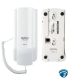 TDMI 300 Blanco Teléfono intercomunicador para condominios con teclado, RJ11, tecla de apertura de puerta, montaje en caja 4x2