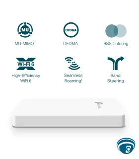 EAP615-Wall access point WiFi 6 AX1800 de pared, doble banda, 1775Mbps, PoE 802.3af/at y 4 puertos Gigabit, gestión Omada