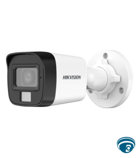 DS-2CE16U0T-LPF Cámara 4K bala Smart Hybrid Light, lente fijo 2.8mm, IR 25m, luz blanca 20m, plástica IP67, TVI/AHD/CVI/CVBS
