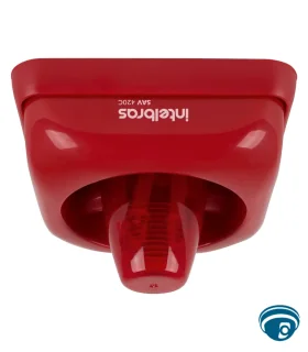 SAV 420C Sirena audiovisual para alarma de incendio,12 a 28Vdc, 90 dB/m, 6 LEDs rojos, protección IP20 y montaje a 2 cables
